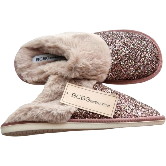 BCBGENERATION Sequin Fur Slippers - Picture 2 of 6